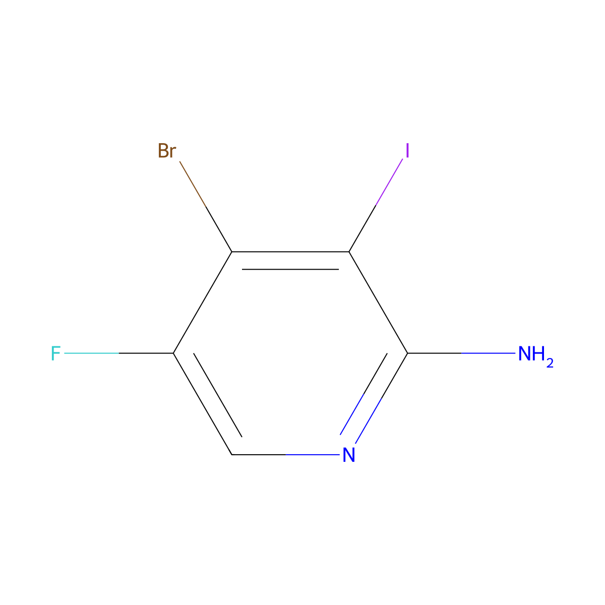 4-Bromo-5-fluoro-3-iodopyridin-2-amine molecular structure, CAS 2762907-70-8