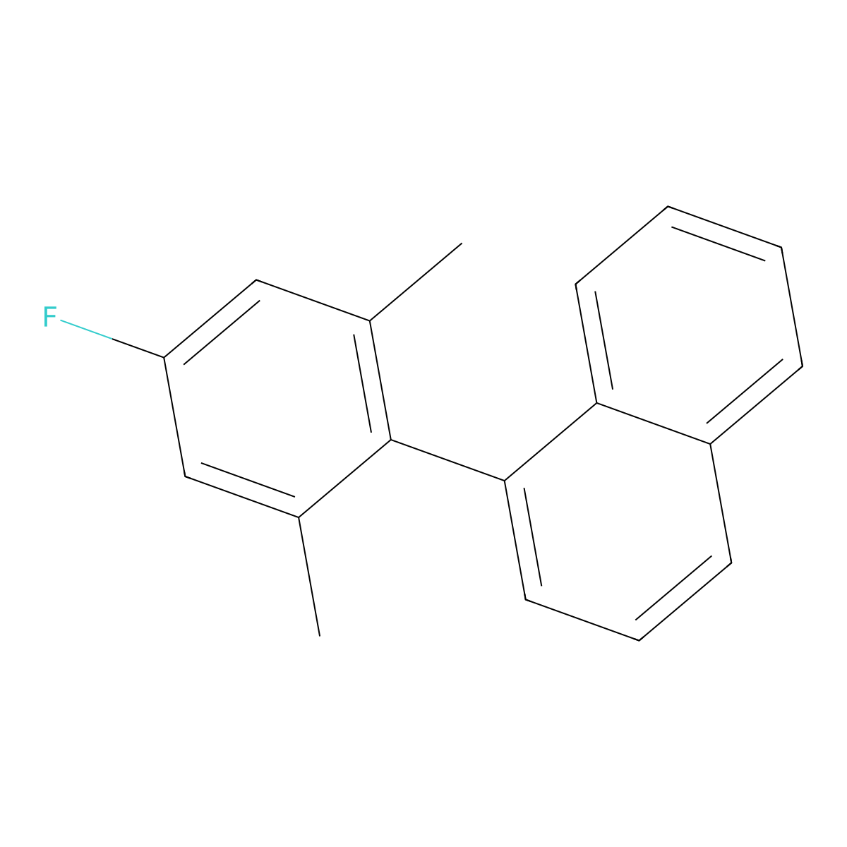 1-(4-Fluoro-2,6-dimethylphenyl)naphthalene molecular structure, CAS 2762937-74-4