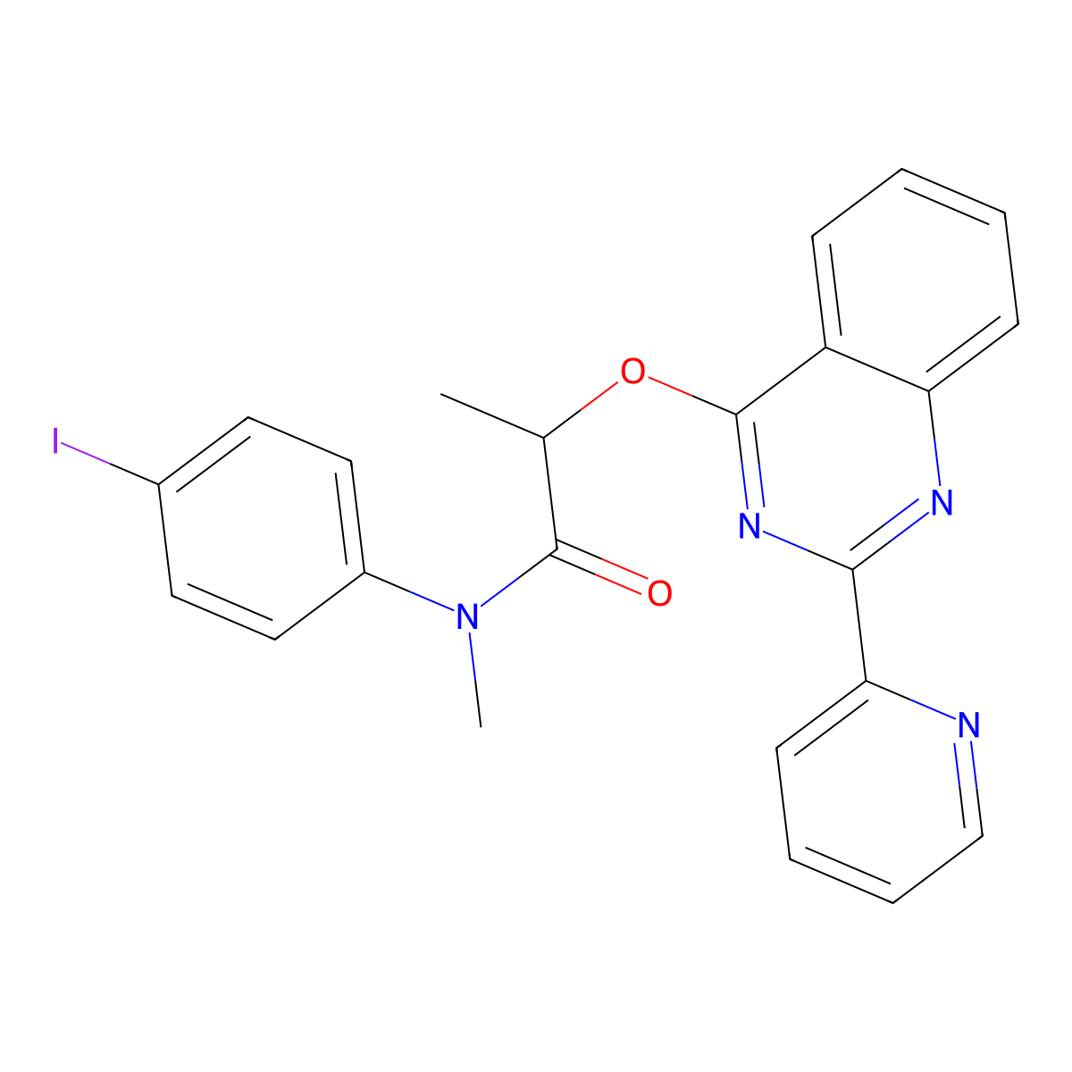 N-(4-Iodophenyl)-N-methyl-2-[[2-(2-pyridyl)-4-quinazolyl]oxy]propanamide molecular structure, CAS 2762939-66-0