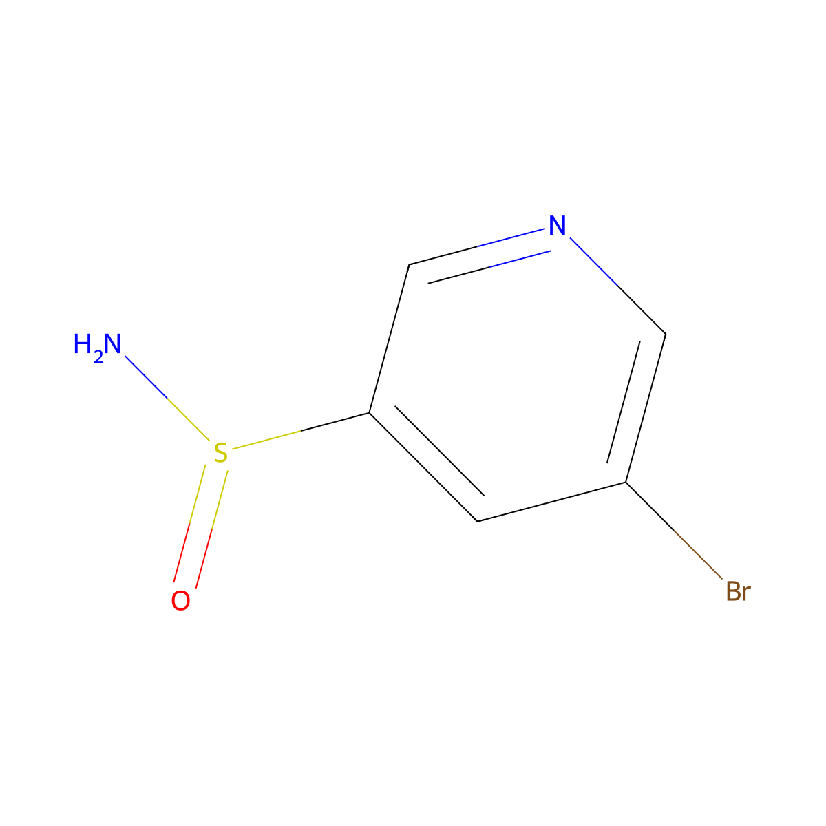 5-Bromopyridine-3-sulfinamide molecular structure, CAS 2762957-90-2