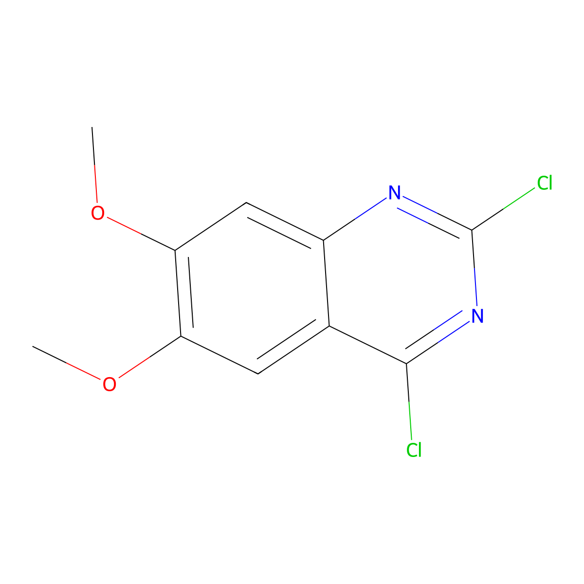 2,4-Dichloro-6,7-dimethoxyquinazoline molecular structure, CAS 27631-29-4