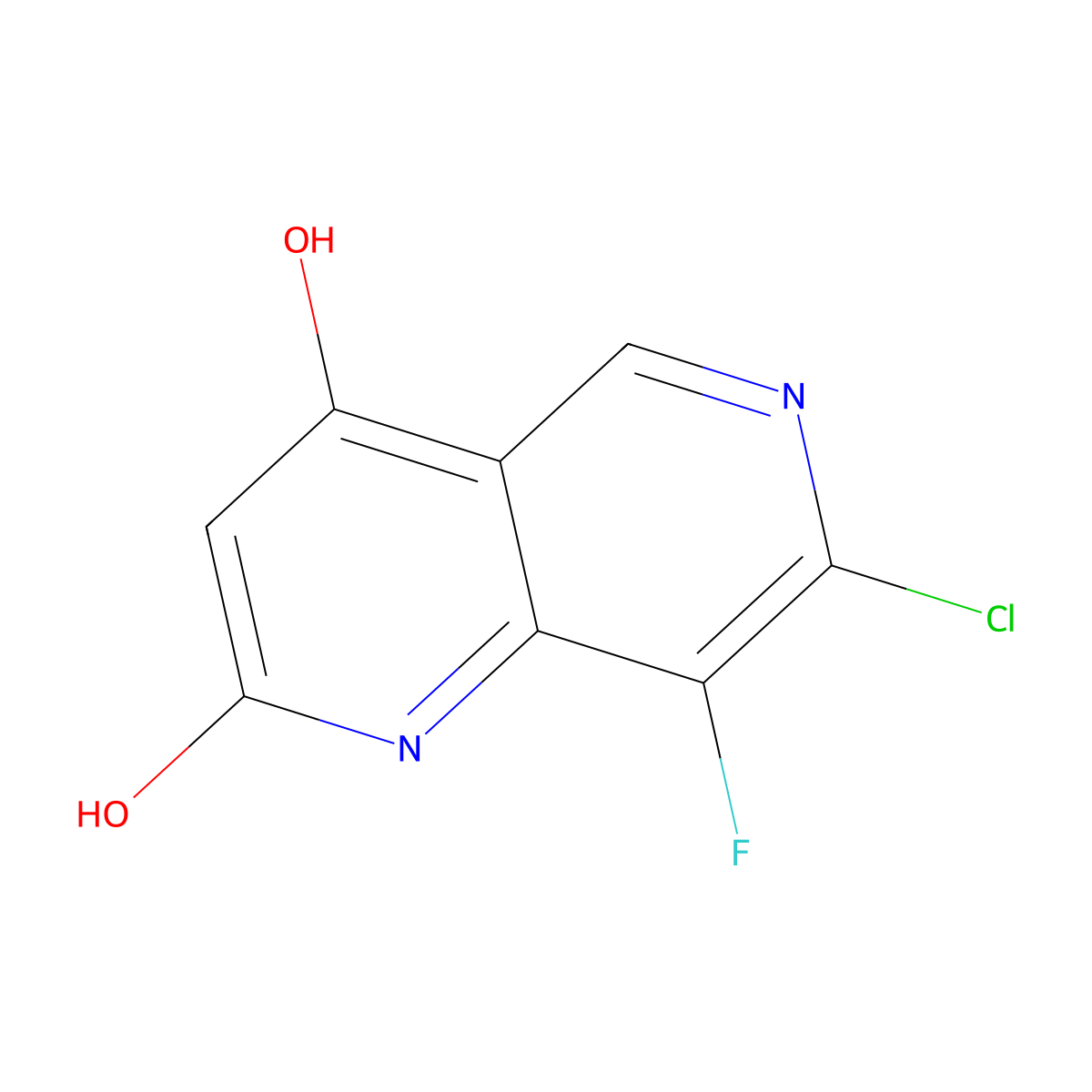 7-Chloro-8-fluoro-1,6-naphthyridine-2,4-diol molecular structure, CAS 2763157-75-9