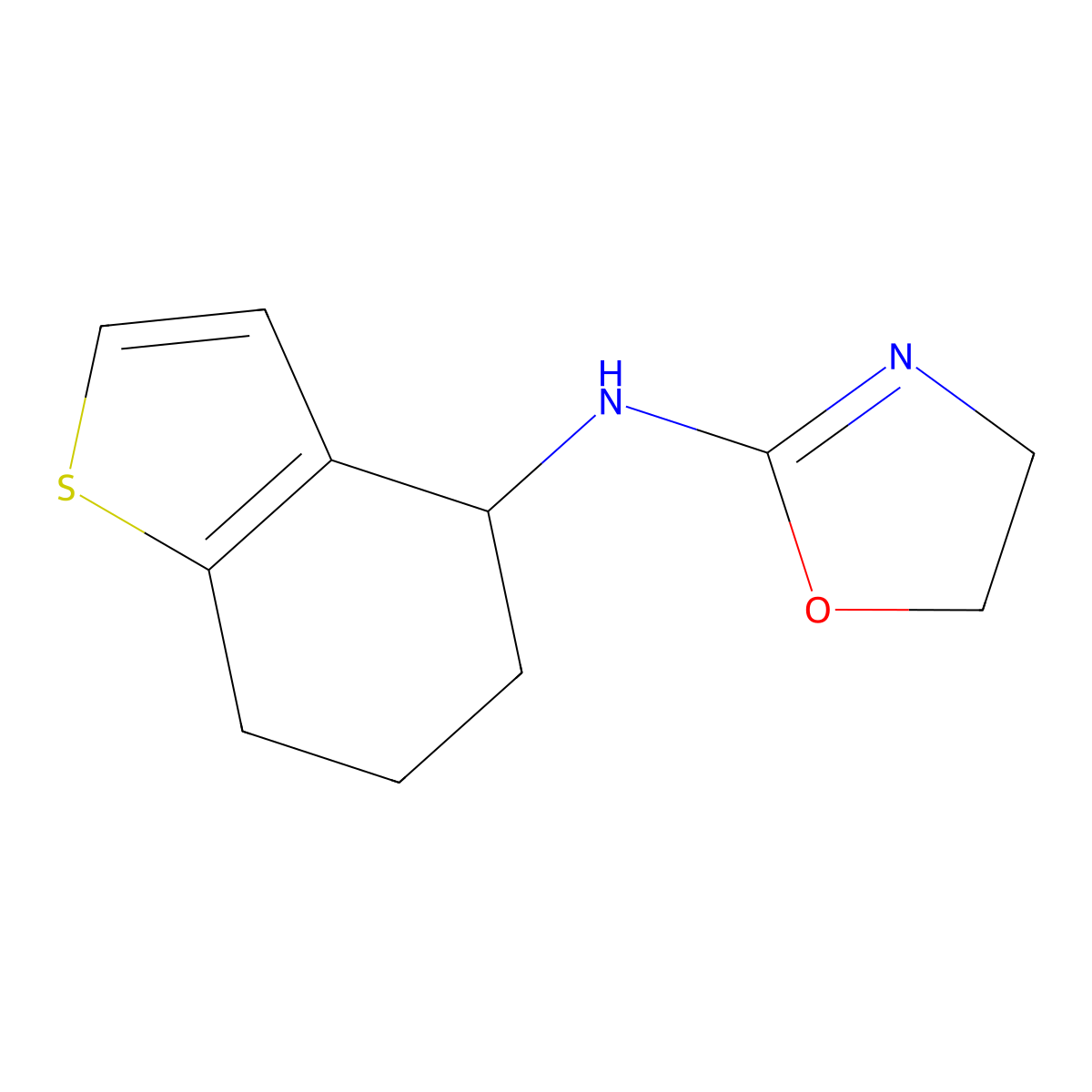 N-(4,5,6,7-Tetrahydro-1-benzothiophen-4-yl)-4,5-dihydro-1,3-oxazol-2-amine molecular structure, CAS 27632-16-2