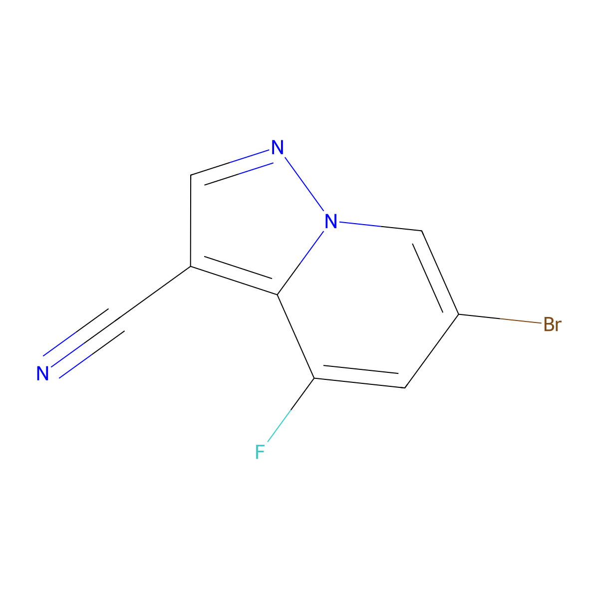 6-Bromo-4-fluoro-pyrazolo[1,5-A]pyridine-3-carbonitrile molecular structure, CAS 2763217-24-7
