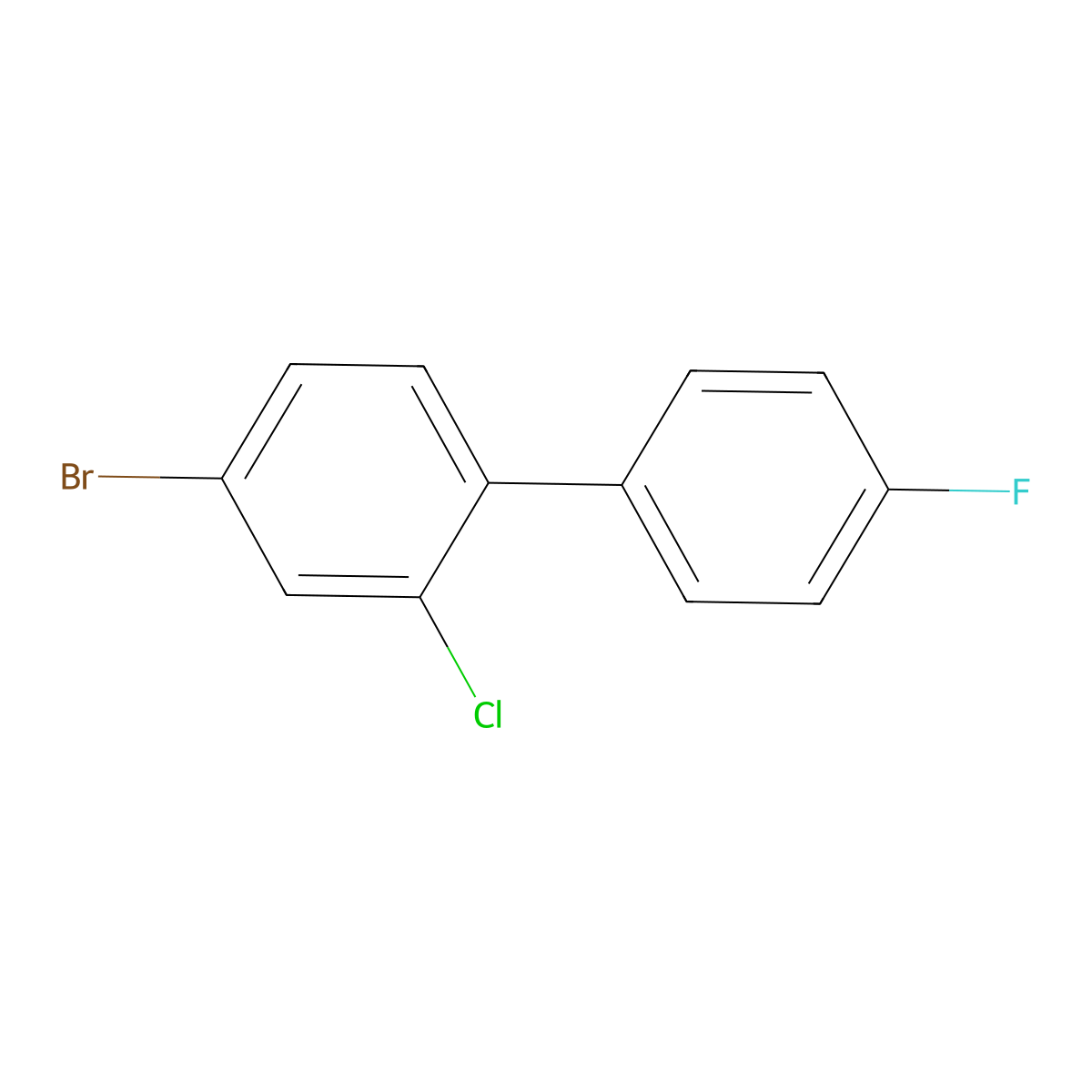 4-Bromo-2-chloro-4'-fluoro-1,1'-biphenyl molecular structure, CAS 2763236-09-3