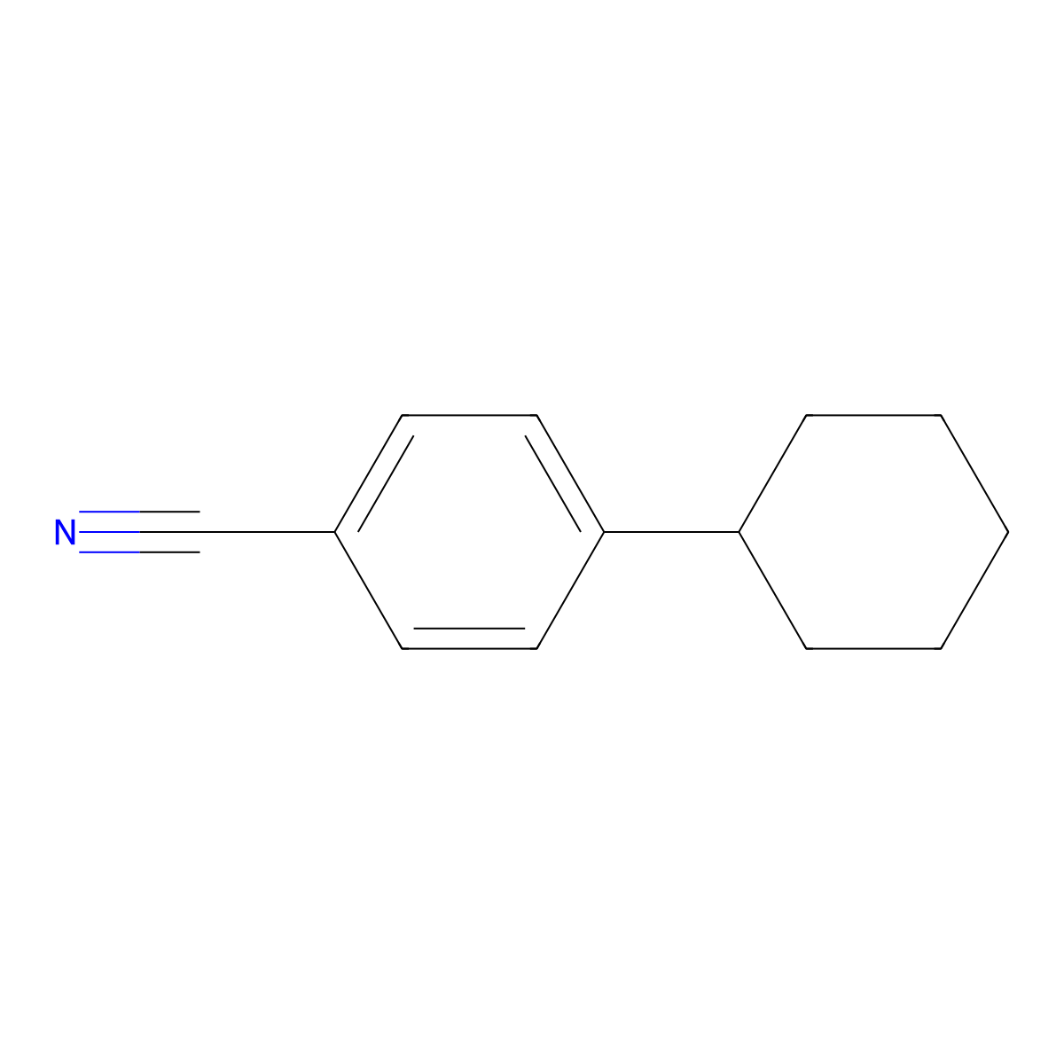 4-Cyclohexylbenzonitrile molecular structure, CAS 27634-88-4