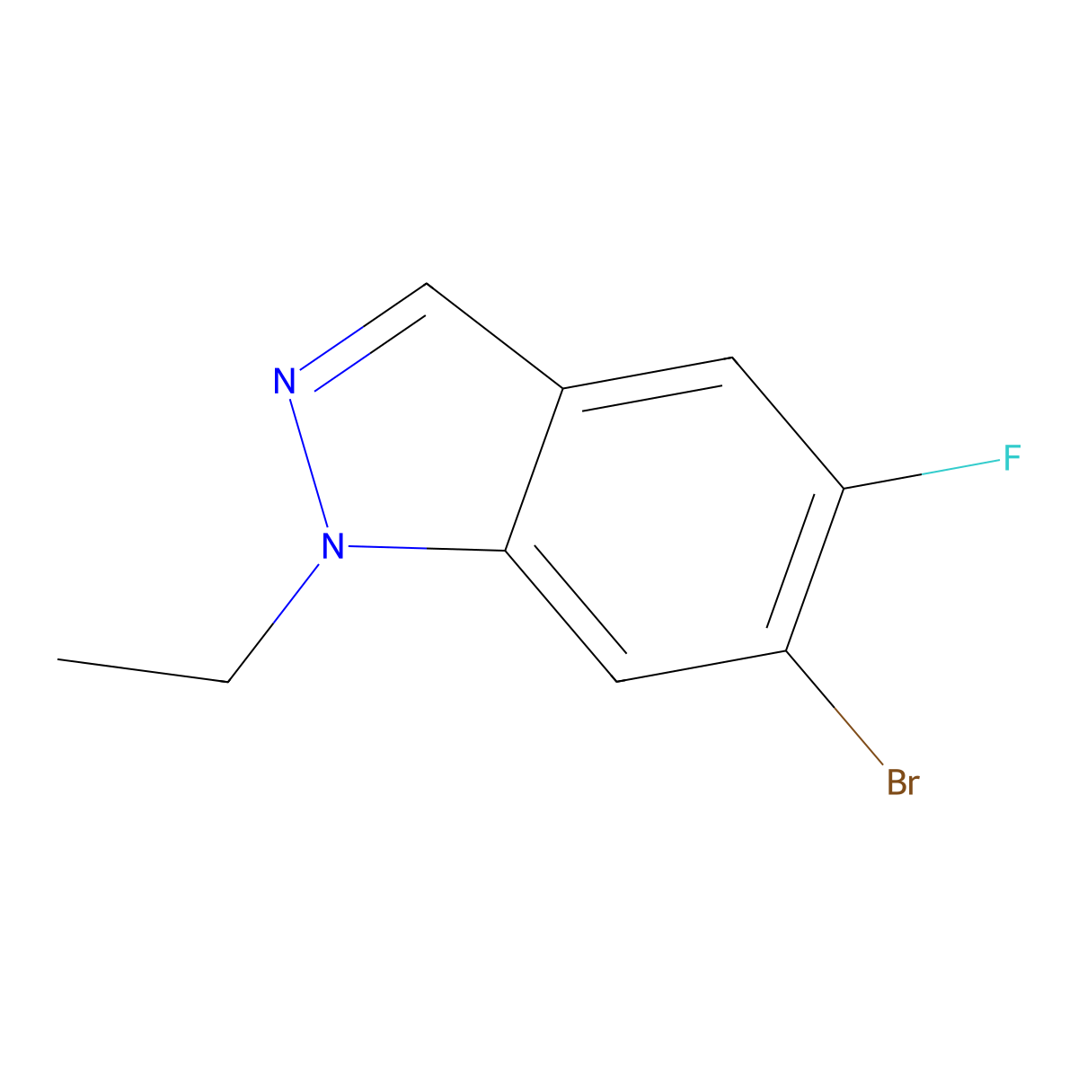 6-Bromo-1-ethyl-5-fluoro-1H-indazole molecular structure, CAS 2763476-85-1