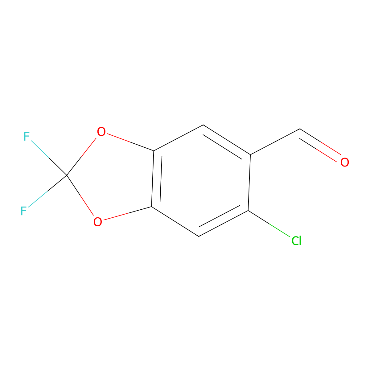 6-Chloro-2,2-difluoro-1,3-benzodioxole-5-carboxaldehyde molecular structure, CAS 2763487-94-9