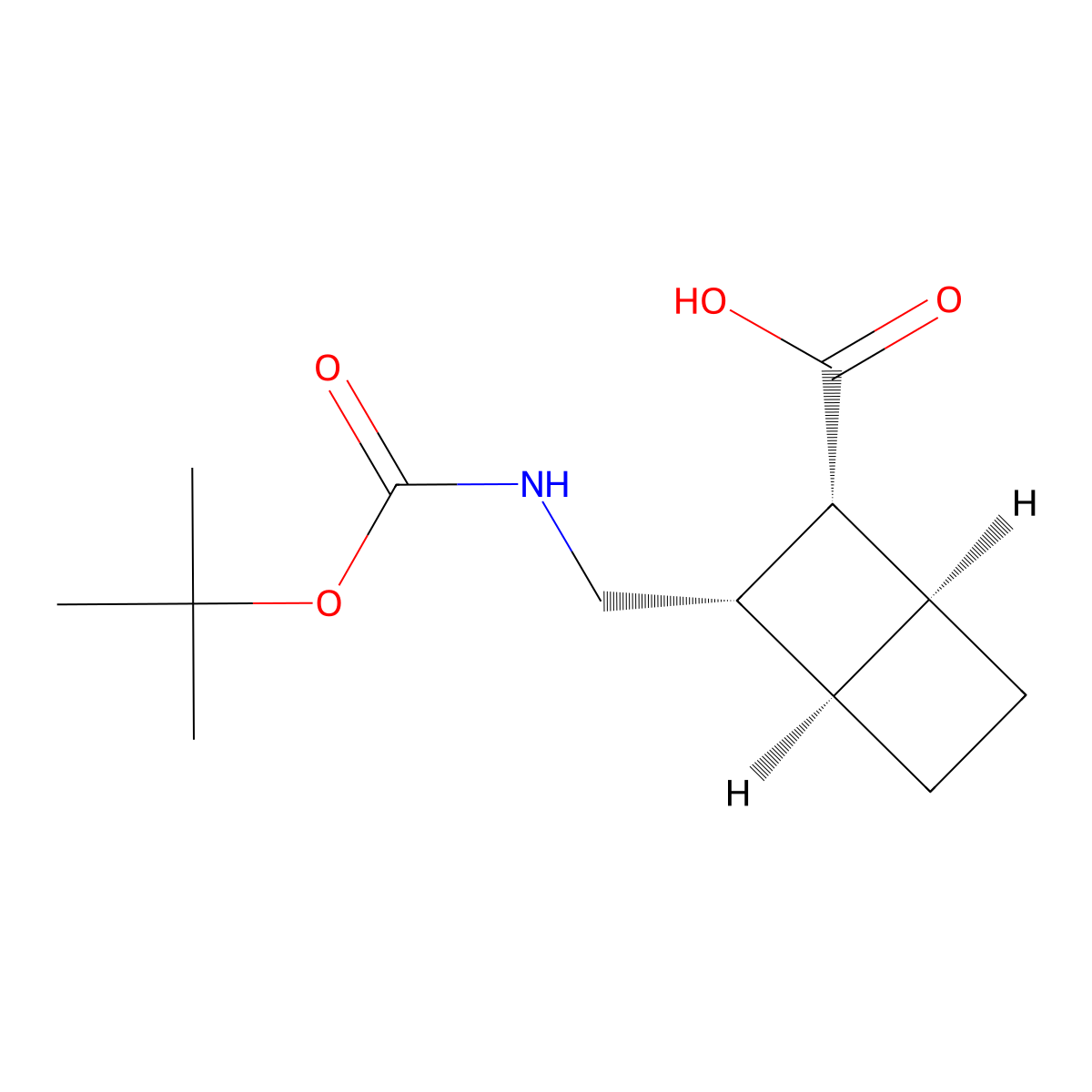 rac-(1R,2S,3R,4S)-3-({[(tert-butoxy)carbonyl]amino}methyl)bicyclo[2.2.0]hexane-2-carboxylic acid molecular structure, CAS 2763583-63-5