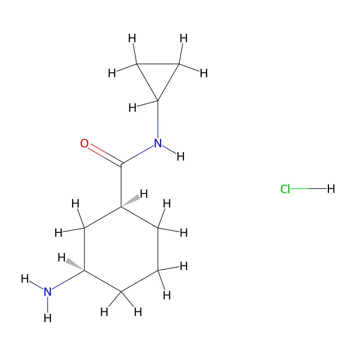 rac-(1R,3S)-3-amino-N-cyclopropylcyclohexane-1-carboxamide hydrochloride molecular structure, CAS 2763583-69-1