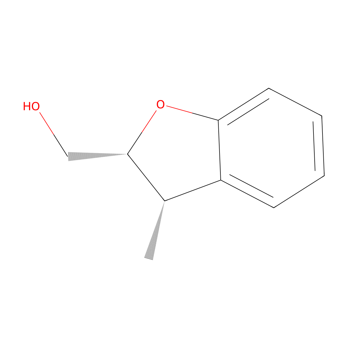 rac-[(2R,3S)-3-methyl-2,3-dihydro-1-benzofuran-2-yl]methanol,cis molecular structure, CAS 2763583-93-1