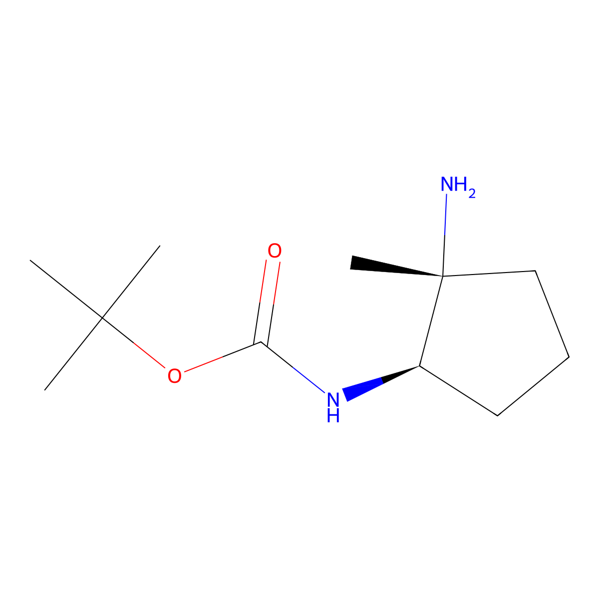 rac-tert-butyl N-[(1R,2R)-2-amino-2-methylcyclopentyl]carbamate molecular structure, CAS 2763584-07-0