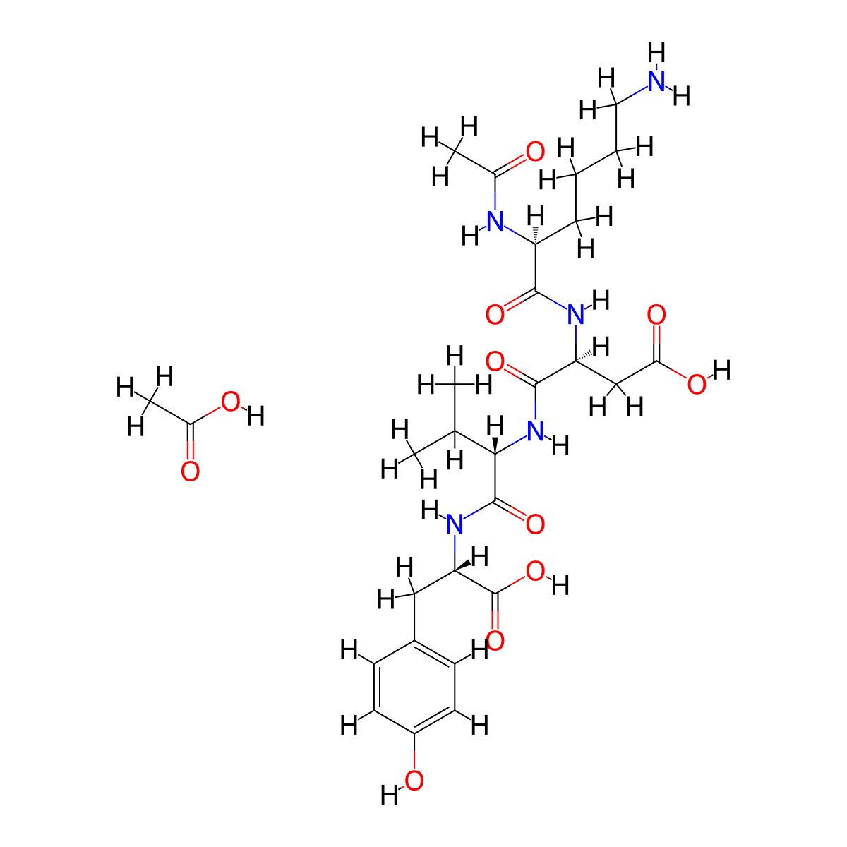 Acetyl tetrapeptide-2 Acetate molecular structure, CAS 2763584-38-7