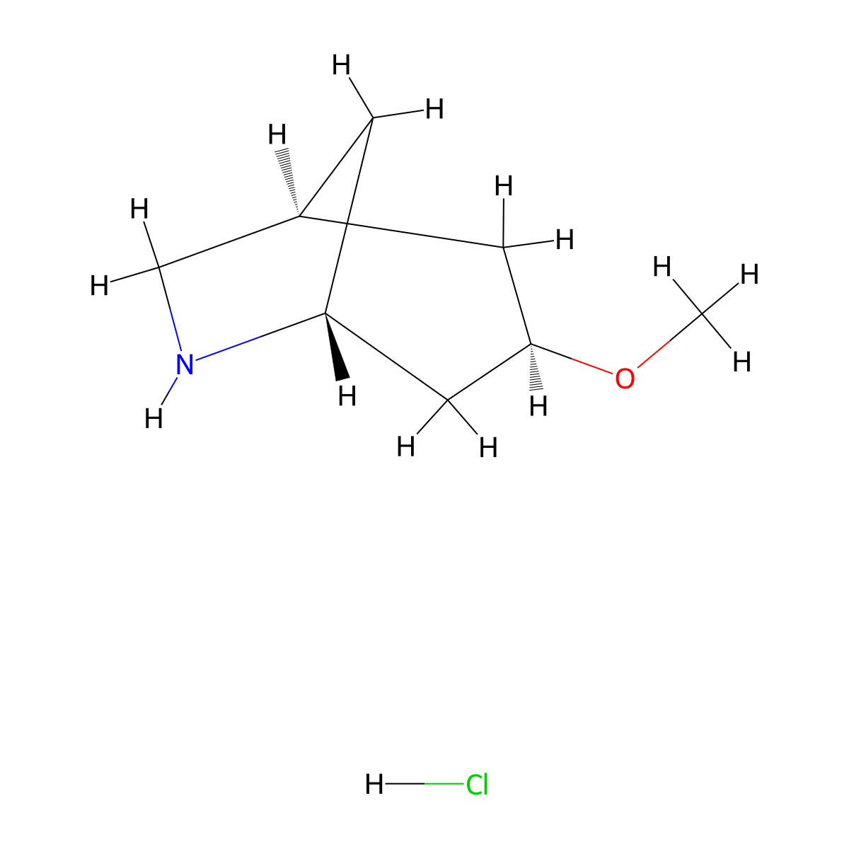 rac-(1R,3S,5S)-3-methoxy-6-azabicyclo[3.2.1]octane hydrochloride molecular structure, CAS 2763584-61-6