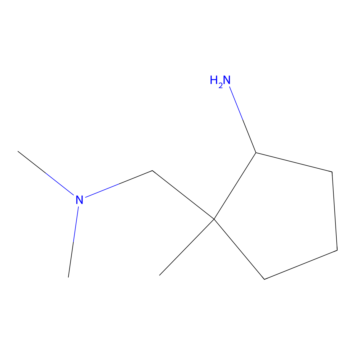 rac-(1R,2S)-2-[(dimethylamino)methyl]-2-methylcyclopentan-1-amine,cis molecular structure, CAS 2763584-69-4