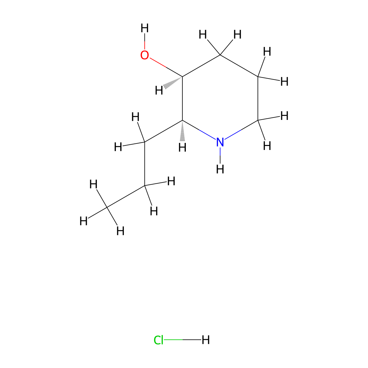 rac-(2R,3R)-2-propylpiperidin-3-ol hydrochloride molecular structure, CAS 2763584-82-1