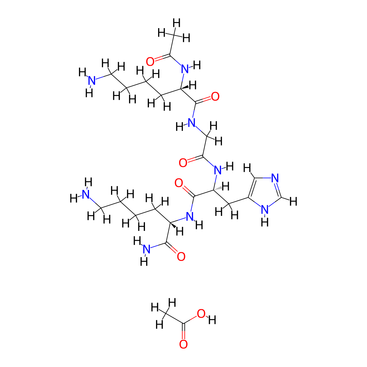 Acetyl tetrapeptide-3 Acetate molecular structure, CAS 2763585-12-0
