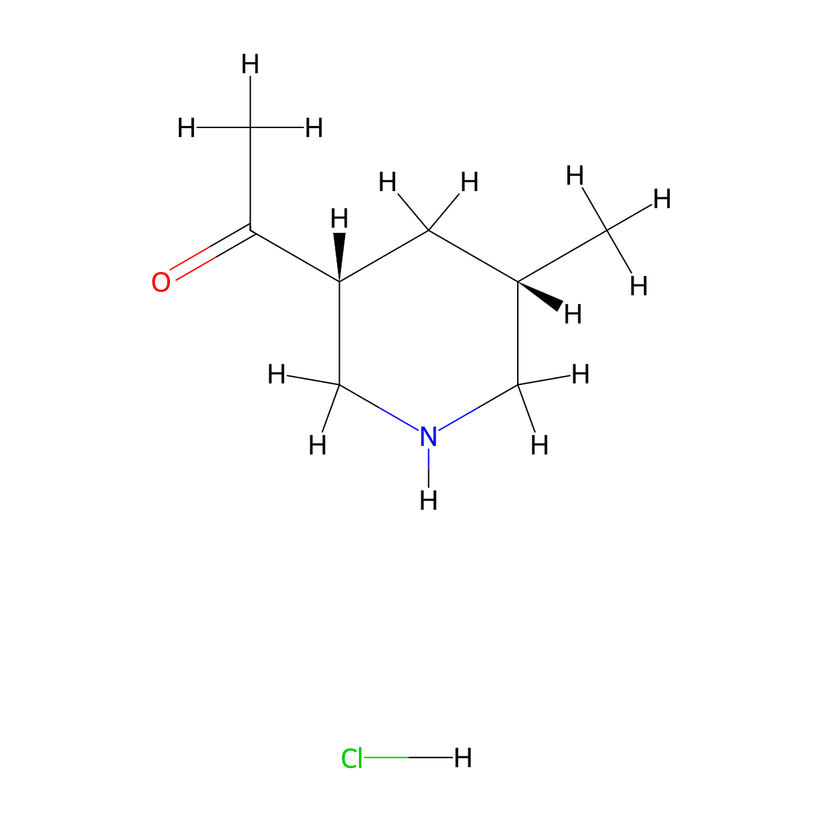 rac-1-[(3R,5S)-5-methylpiperidin-3-yl]ethan-1-one hydrochloride molecular structure, CAS 2763588-74-3