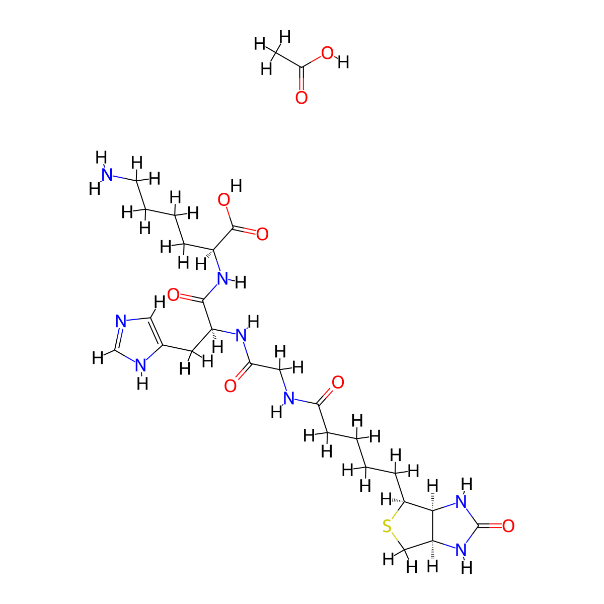 Biotinoyl tripeptide-1 Acetate molecular structure, CAS 2763588-79-8