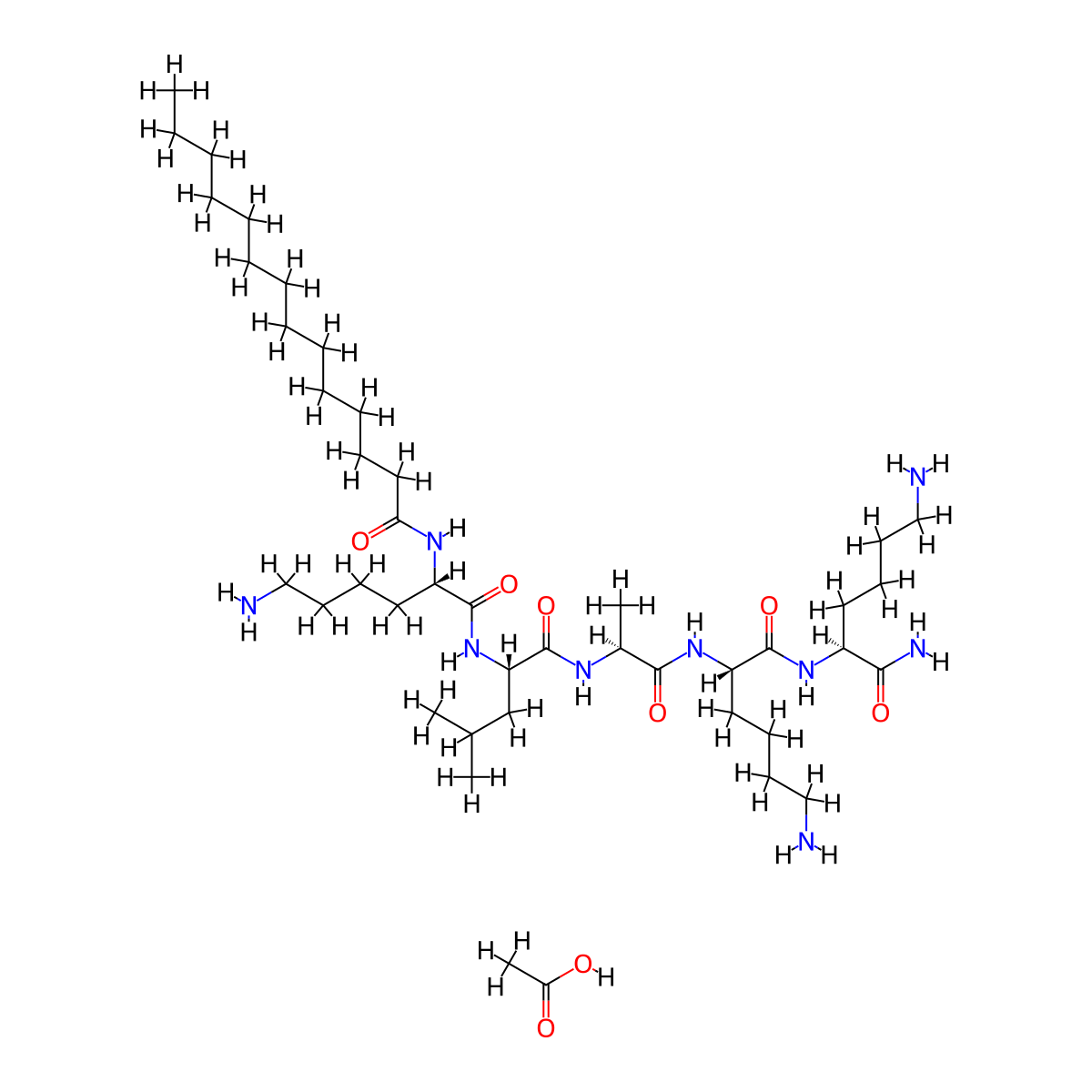 Myristoyl Pentapeptide-17 Acetate molecular structure, CAS 2763588-80-1