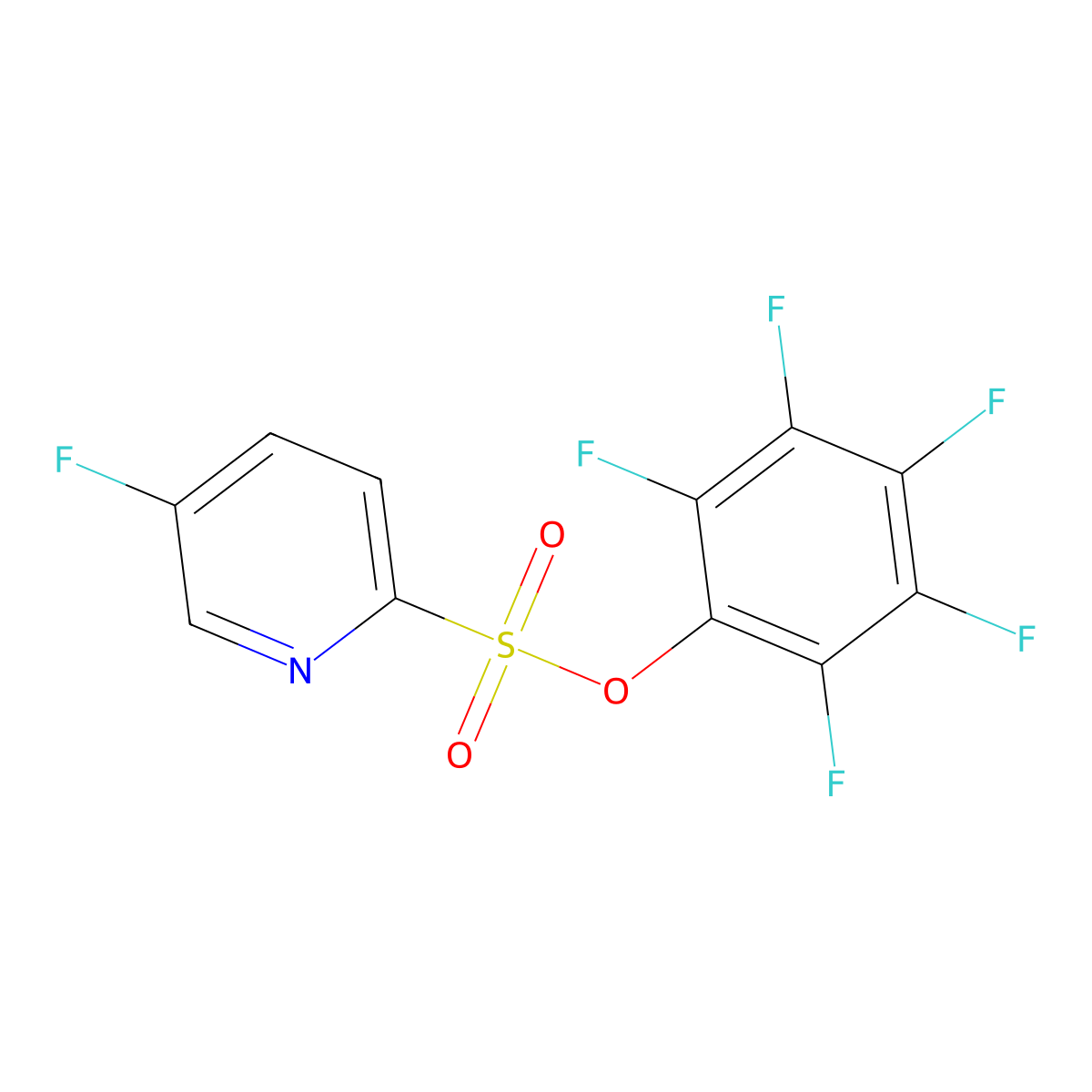 5-Fluoro-pyridine-2-sulfonic acid pentafluorophenyl ester molecular structure, CAS 2763602-82-8