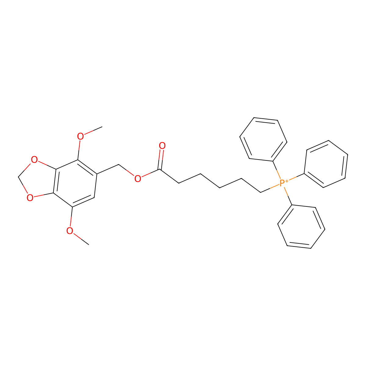 (6-((4,7-Dimethoxybenzo[d][1,3]dioxol-5-yl)methoxy)-6-oxohexyl)triphenylphosphonium molecular structure, CAS 2763631-97-4