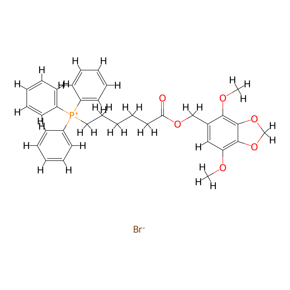 (6-((4,7-Dimethoxybenzo[d][1,3]dioxol-5-yl)methoxy)-6-oxohexyl)triphenylphosphonium bromide molecular structure, CAS 2763631-98-5