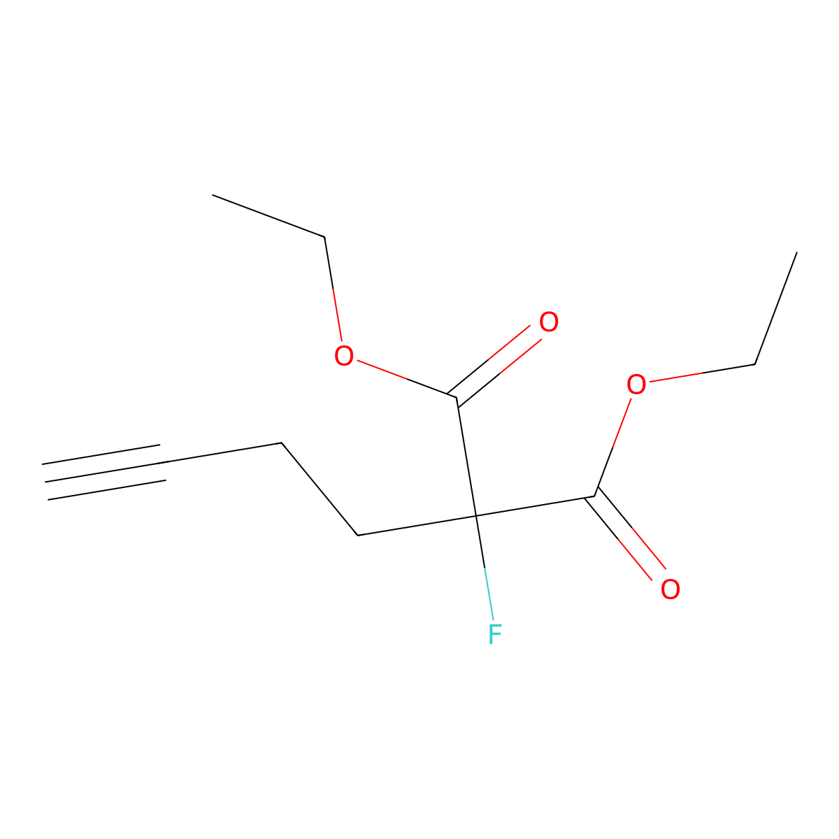 1,3-Diethyl 2-(but-3-yn-1-yl)-2-fluoropropanedioate molecular structure, CAS 2763646-92-8