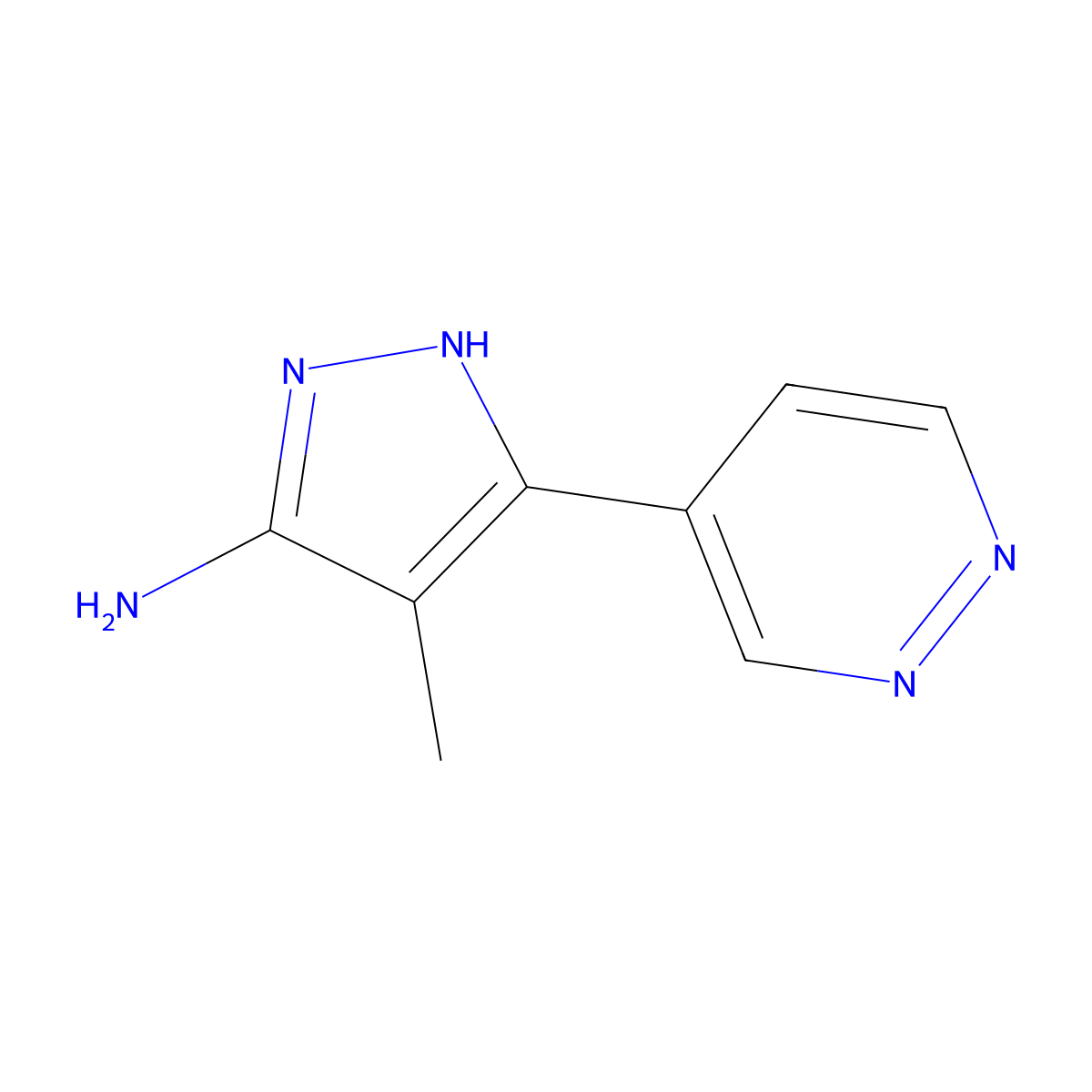4-methyl-3-(pyridazin-4-yl)-1H-pyrazol-5-amine molecular structure, CAS 2763703-83-7
