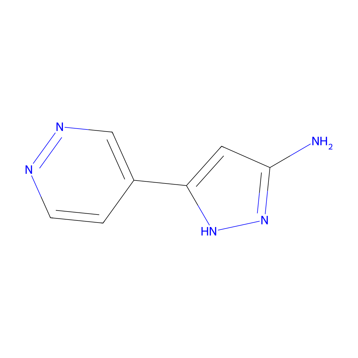 3-(Pyridazin-4-YL)-1H-pyrazol-5-amine molecular structure, CAS 2763703-89-3