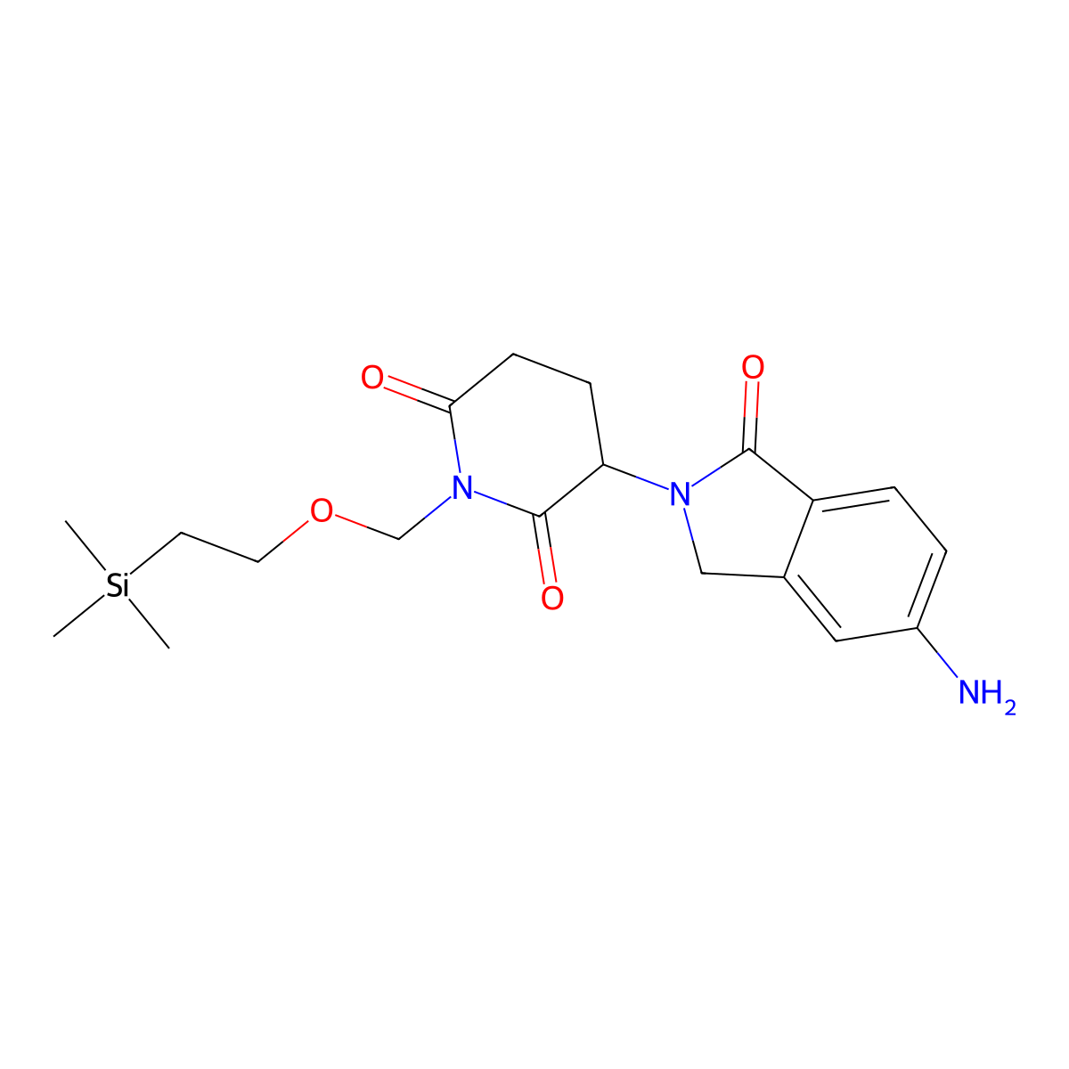 3-(5-amino-1-oxo-2,3-dihydro-1H-isoindol-2-yl)-1-{[2-(trimethylsilyl)ethoxy]methyl}piperidine-2,6-dione molecular structure, CAS 2763706-81-4