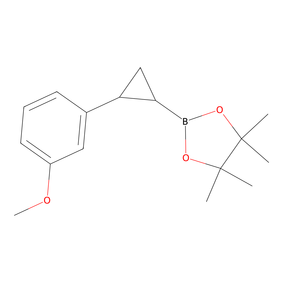 2-[2-(3-Methoxyphenyl)cyclopropyl]-4,4,5,5-tetramethyl-1,3,2-dioxaborolane molecular structure, CAS 2763710-70-7