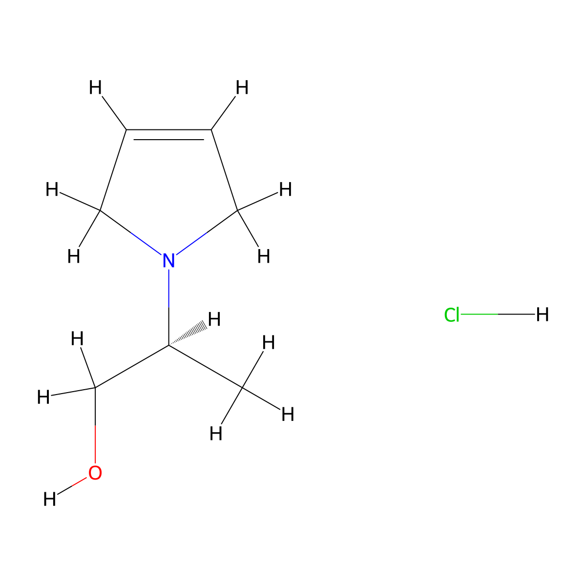 (2S)-2-(2,5-dihydro-1H-pyrrol-1-yl)propan-1-ol hydrochloride molecular structure, CAS 2763740-53-8