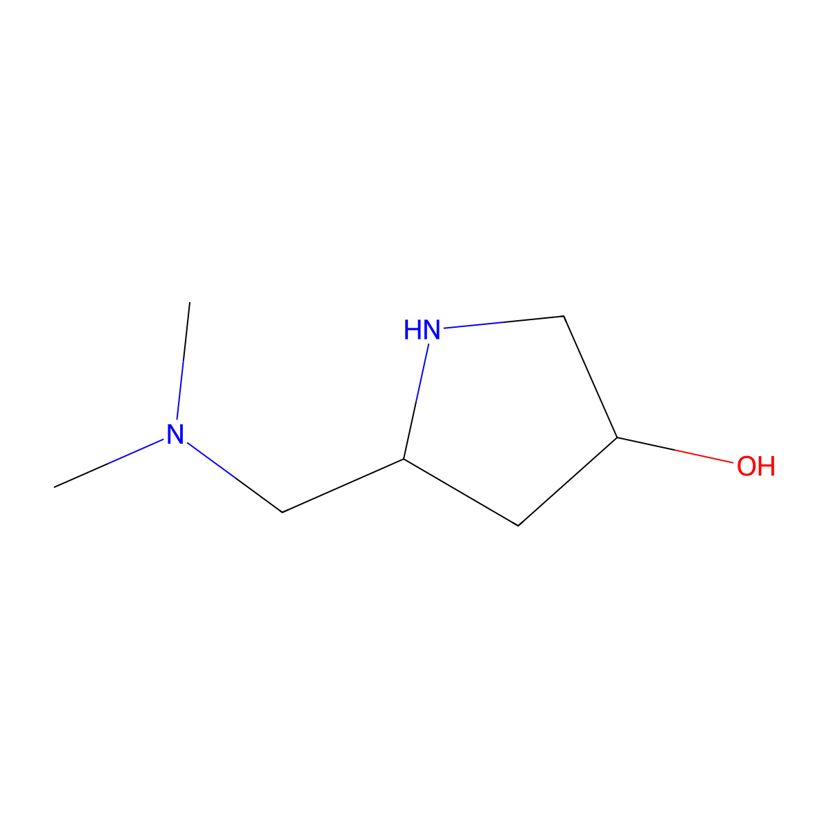 (3R,5S)-5-[(dimethylamino)methyl]pyrrolidin-3-ol molecular structure, CAS 2763740-65-2