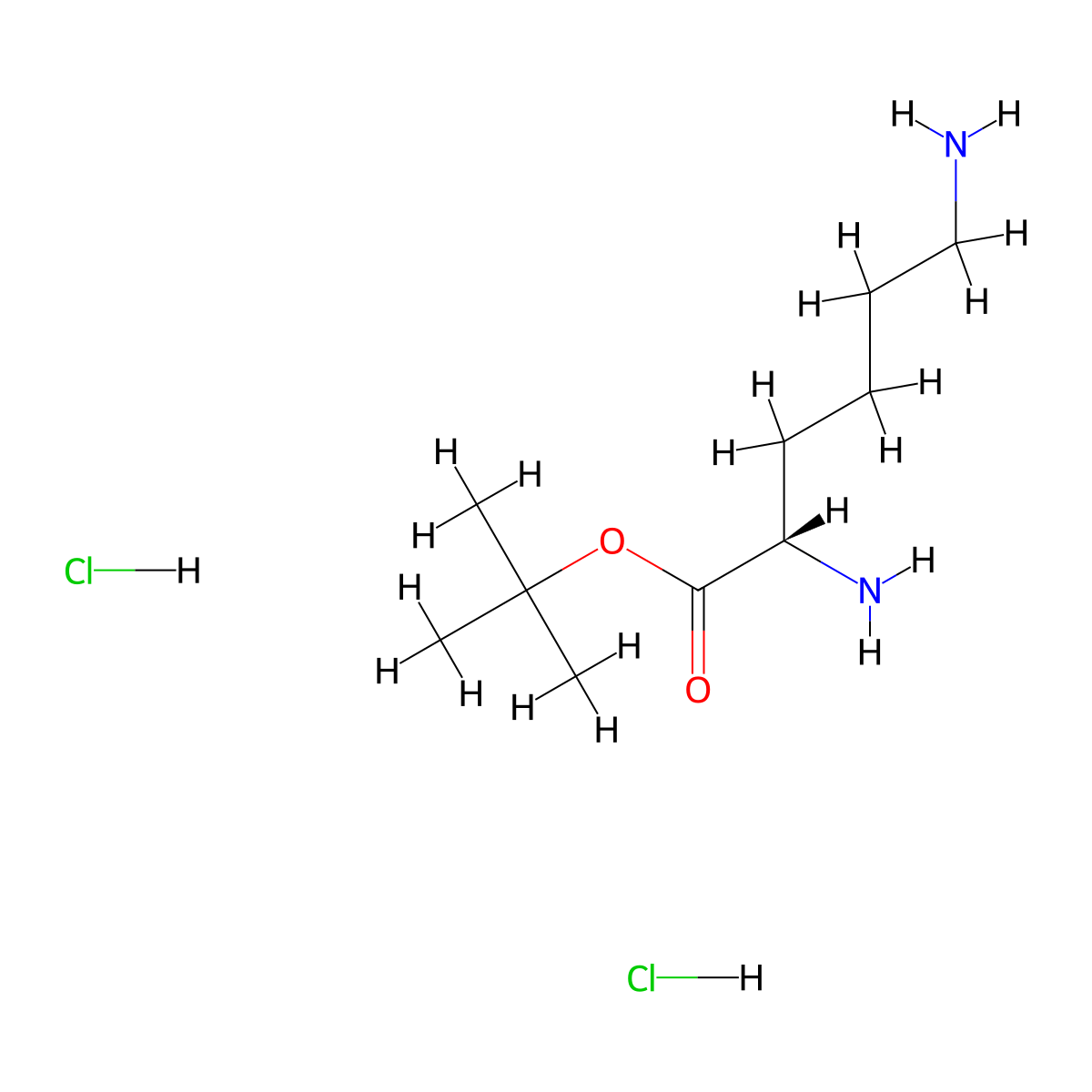 tert-butyl (2S)-2,6-diaminohexanoate dihydrochloride molecular structure, CAS 2763740-70-9