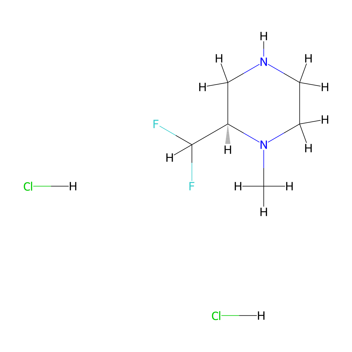 (2R)-2-(difluoromethyl)-1-methylpiperazine dihydrochloride molecular structure, CAS 2763740-71-0