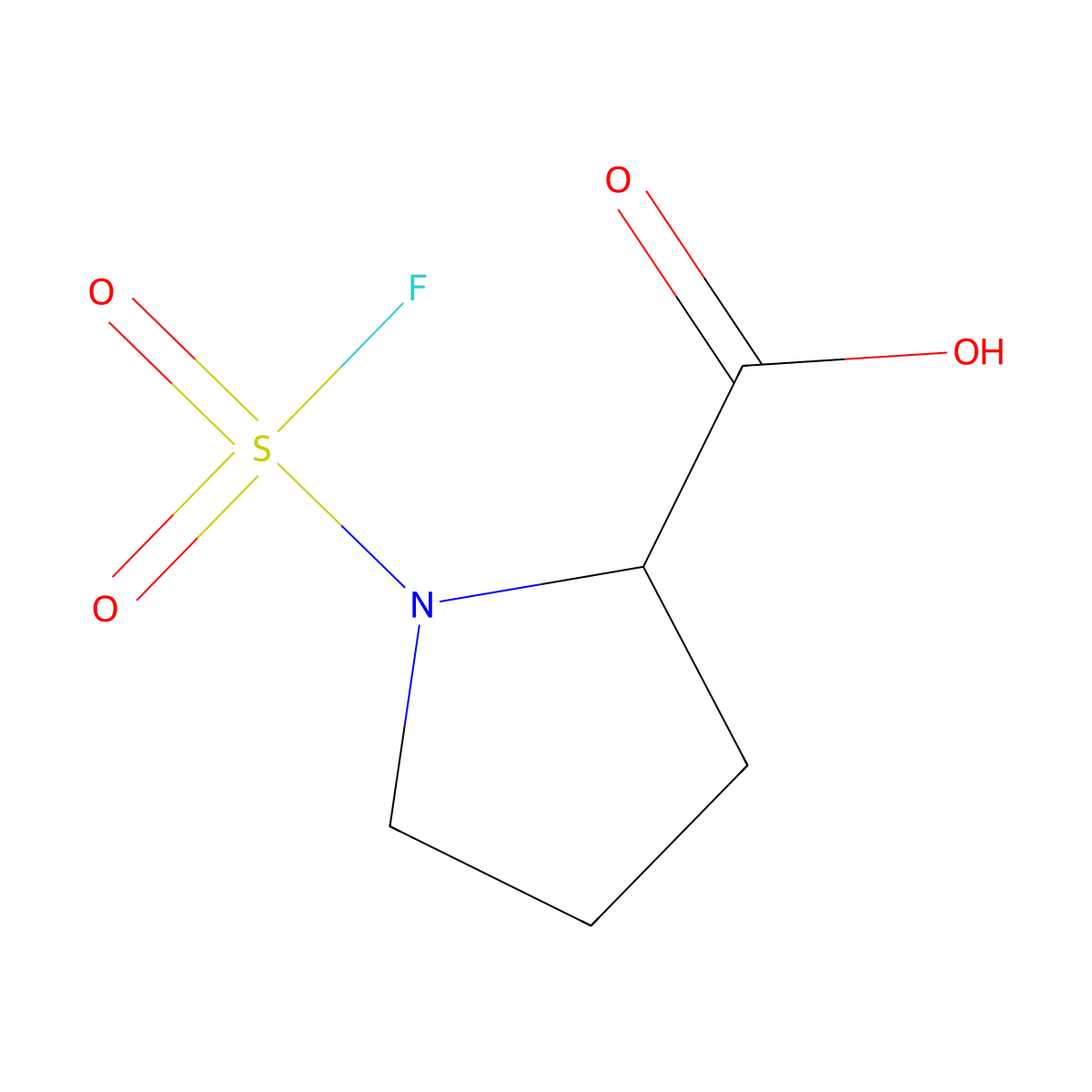 (2S)-1-(fluorosulfonyl)pyrrolidine-2-carboxylic acid molecular structure, CAS 2763740-79-8
