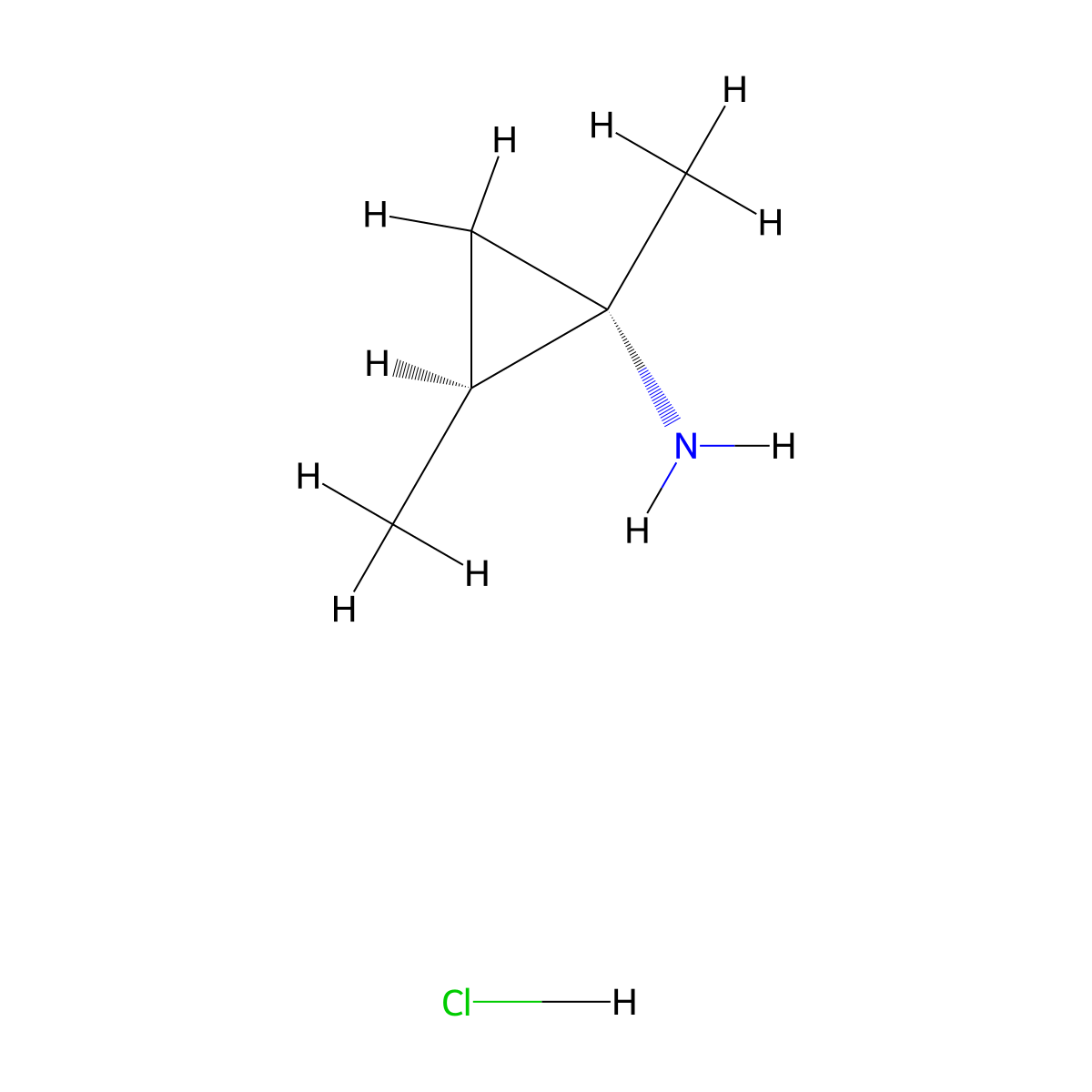 (1S,2S)-1,2-dimethylcyclopropan-1-amine hydrochloride molecular structure, CAS 2763740-82-3