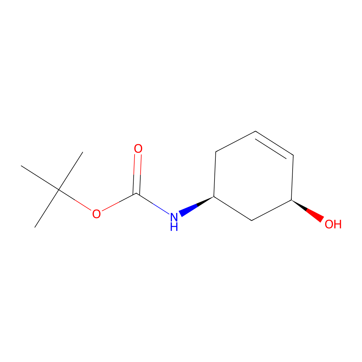 tert-butyl N-((1S,5S)-5-hydroxycyclohex-3-en-1-yl)carbamate molecular structure, CAS 2763741-03-1
