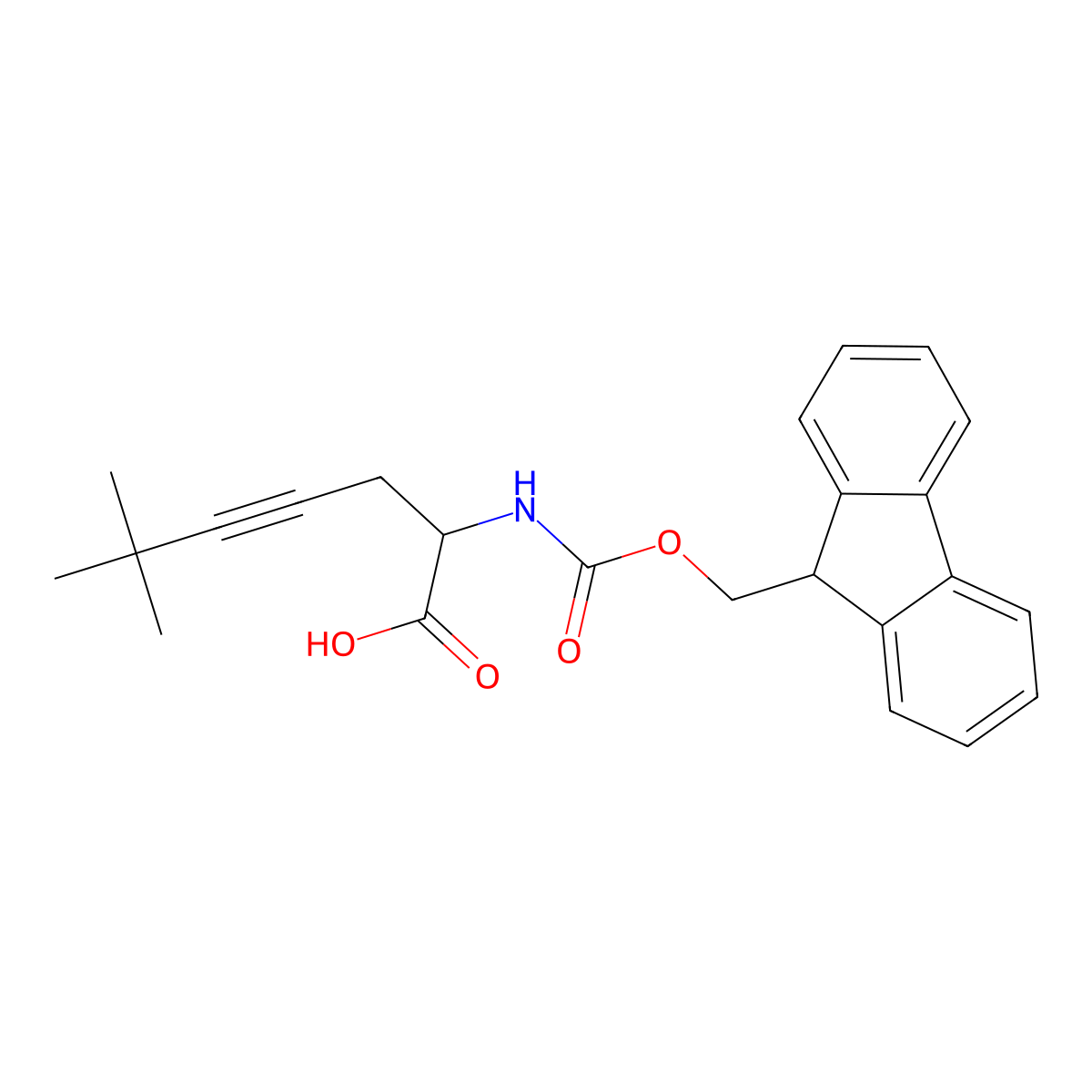 (2S)-2-({[(9H-fluoren-9-yl)methoxy]carbonyl}amino)-6,6-dimethylhept-4-ynoic acid molecular structure, CAS 2763741-12-2