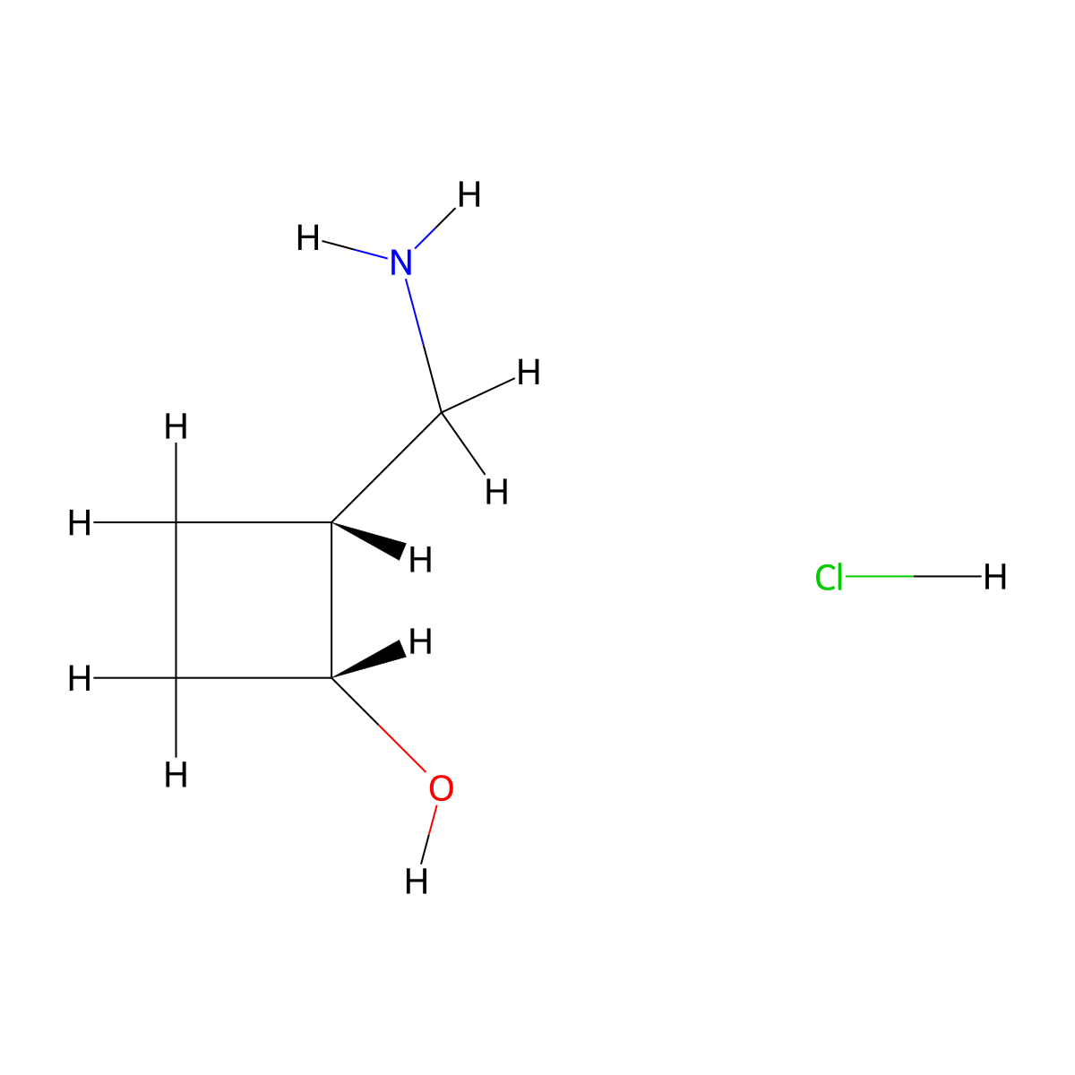 (1R,2R)-2-(aminomethyl)cyclobutan-1-ol hydrochloride molecular structure, CAS 2763741-19-9