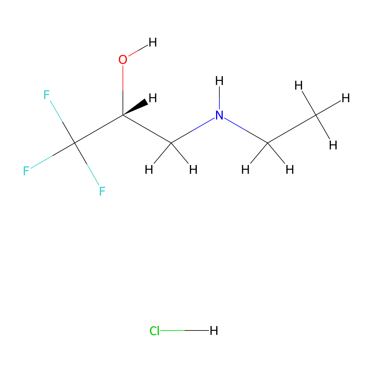 (2R)-3-(ethylamino)-1,1,1-trifluoropropan-2-ol hydrochloride molecular structure, CAS 2763741-21-3