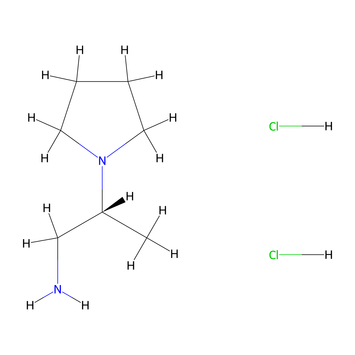 (2R)-2-(pyrrolidin-1-yl)propan-1-amine dihydrochloride molecular structure, CAS 2763741-24-6