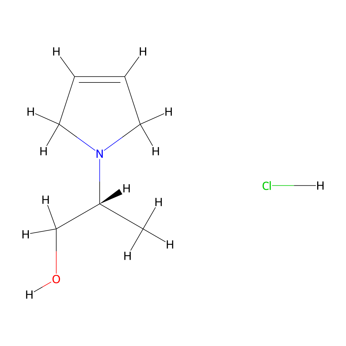 (2R)-2-(2,5-dihydro-1H-pyrrol-1-yl)propan-1-ol hydrochloride molecular structure, CAS 2763741-25-7