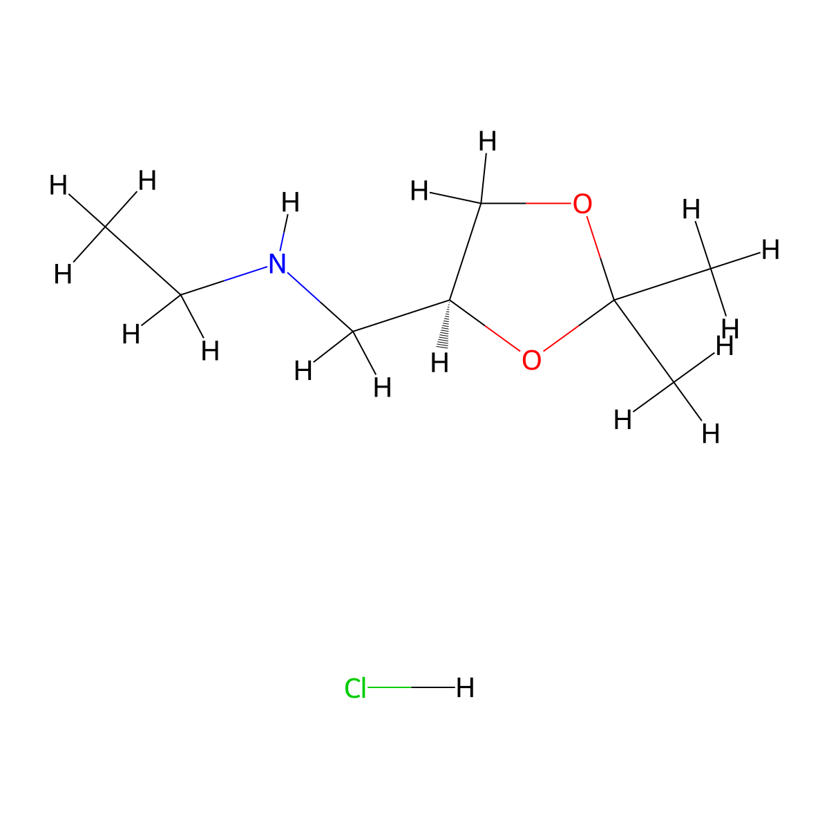 {[(4S)-2,2-dimethyl-1,3-dioxolan-4-yl]methyl}(ethyl)amine hydrochloride molecular structure, CAS 2763741-29-1