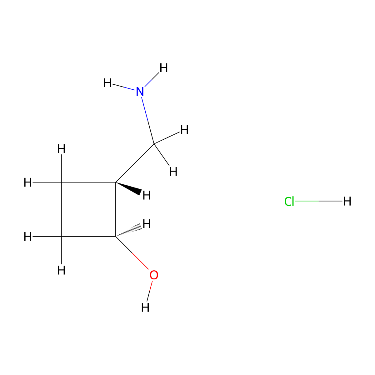 (1S,2R)-2-(aminomethyl)cyclobutan-1-ol hydrochloride molecular structure, CAS 2763741-38-2
