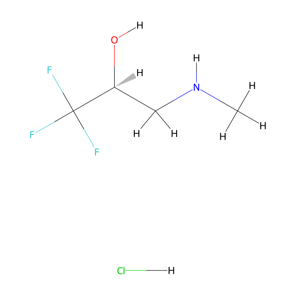 (2S)-1,1,1-trifluoro-3-(methylamino)propan-2-ol hydrochloride molecular structure, CAS 2763741-45-1