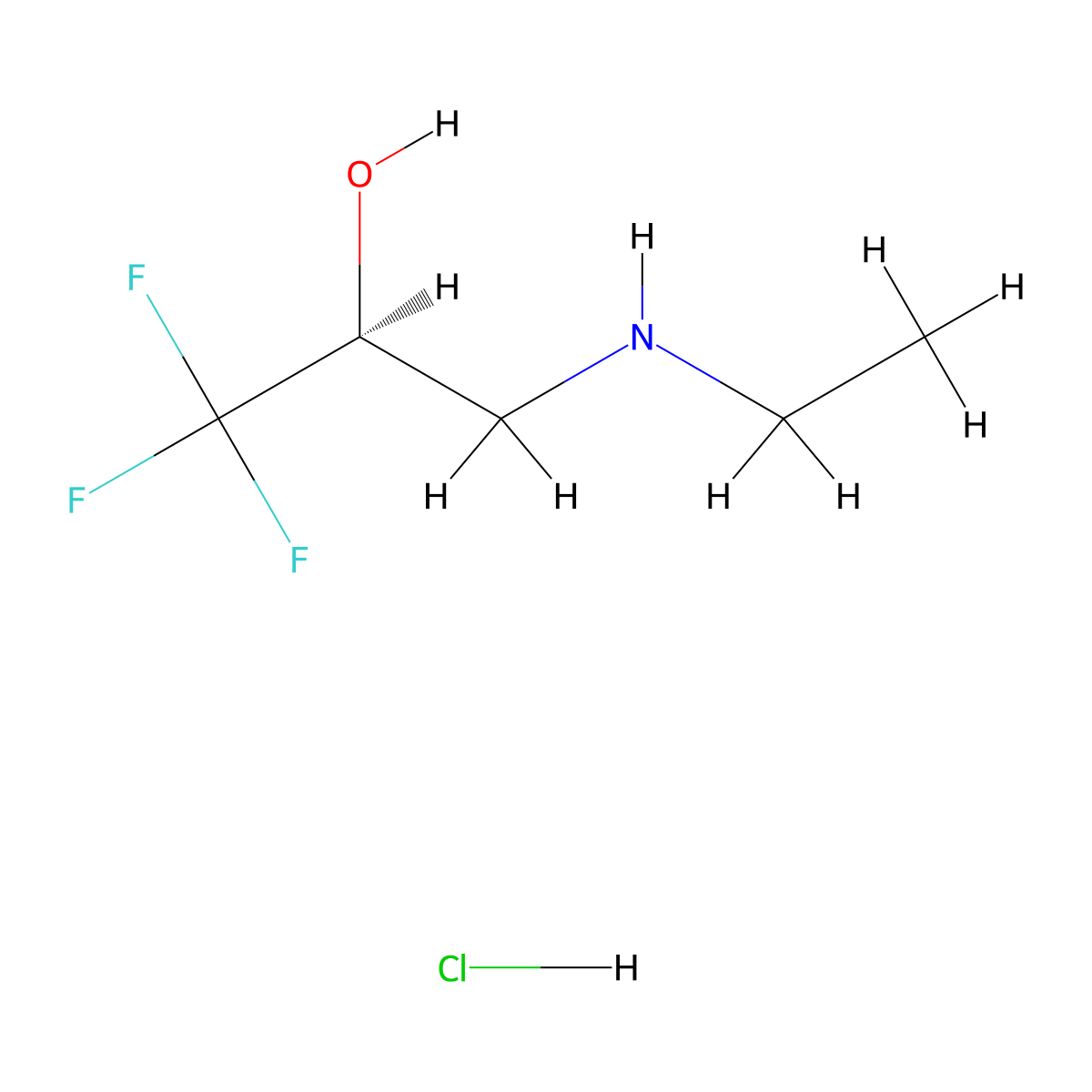 (2S)-3-(ethylamino)-1,1,1-trifluoropropan-2-ol hydrochloride molecular structure, CAS 2763741-47-3