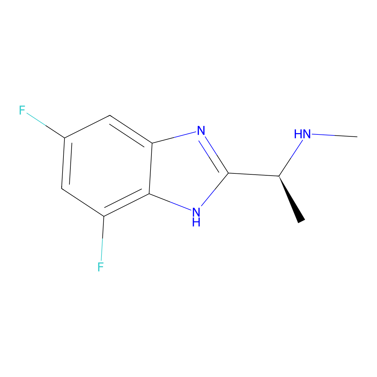 [(1S)-1-(5,7-difluoro-1H-1,3-benzodiazol-2-yl)ethyl](methyl)amine molecular structure, CAS 2763741-48-4