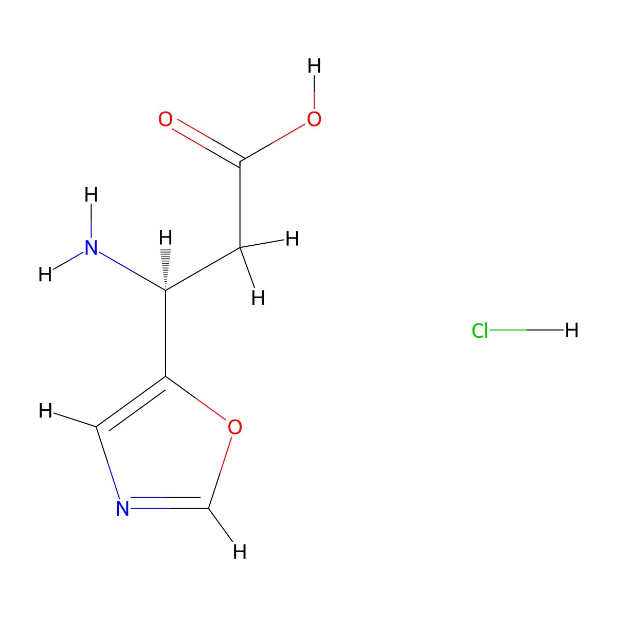 (3S)-3-amino-3-(1,3-oxazol-5-yl)propanoic acid hydrochloride molecular structure, CAS 2763741-50-8